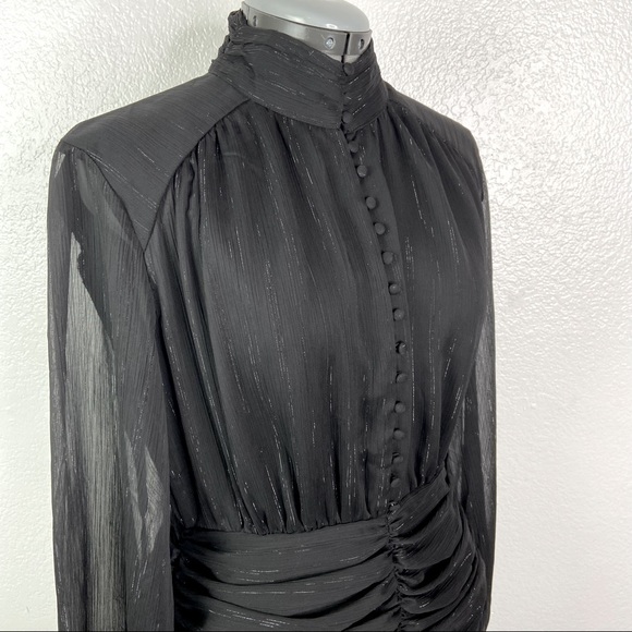 NWT HOUSE OF HARLOW 1960 High Neck Ruched Bodycon Dress - Picture 6 of 11